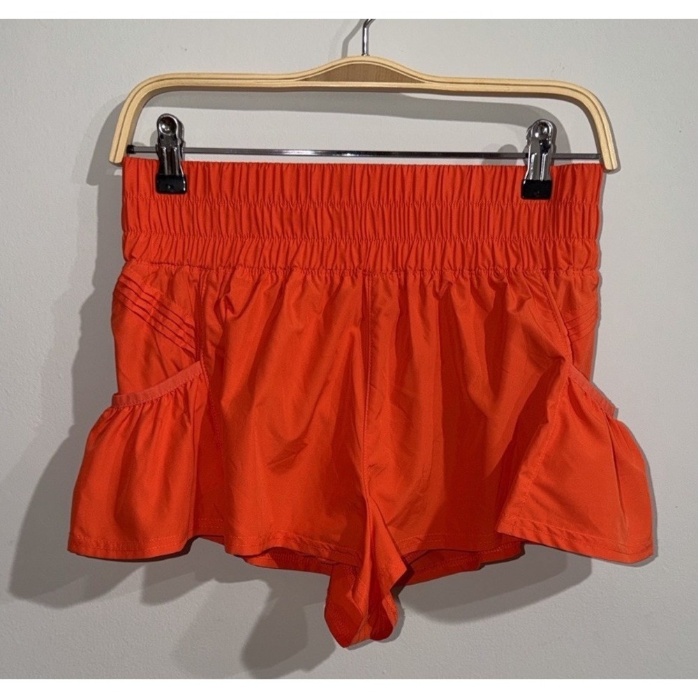 Free People Women Small FP Movement Get Your Flirt On Orange Pull On Shorts - Picture 5 of 16